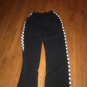 High rise checkerboard sweatpants